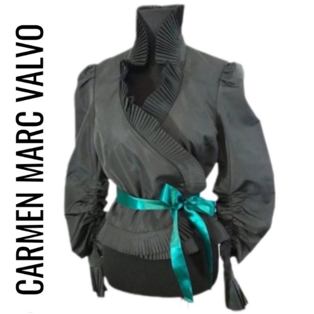 NEW Carmen Marc Valvo Women's Black Jacket Size 8 - Picture 1 of 13
